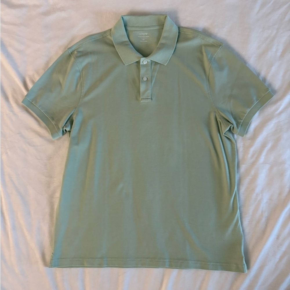 J. Crew Green Polo Shirt Soft Cotton Blend